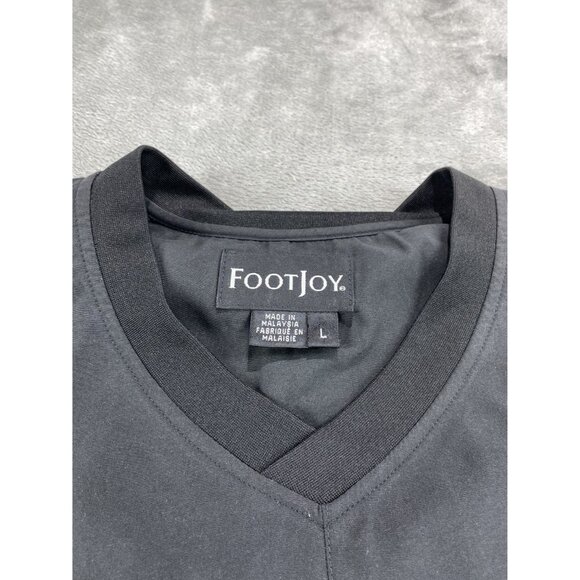 Footjoy Black Pullover Windbreaker Jacket Mens Large Lightweight - Picture 3 of 8